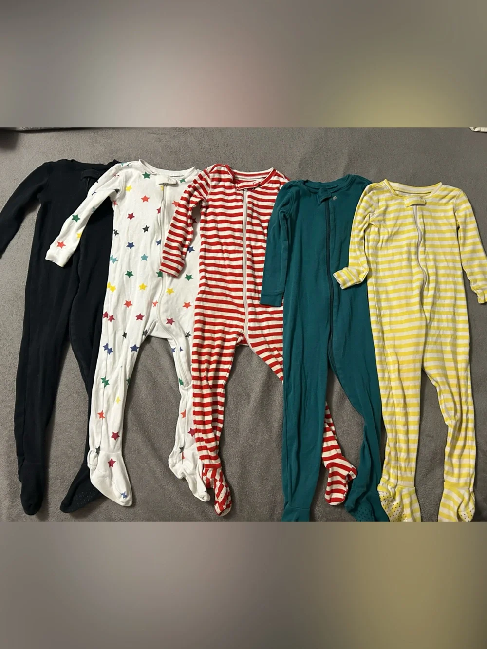 Primary Mixed Baby Footed Pajama Bundle - Stars, Stripes & Bright Colors